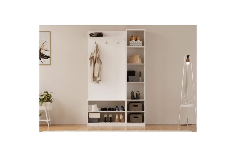 Caeton Hyldesystem 200 cm - Mat Hvid - Opbevaring - Hylder & Reoler - Reolsystem