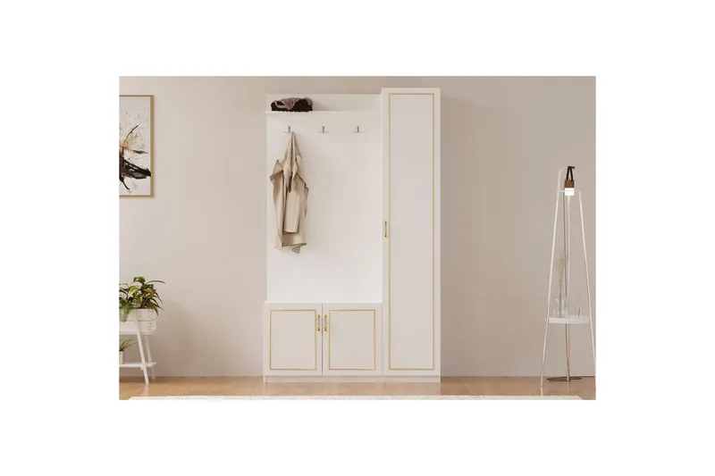 Caeton Hyldesystem 200 cm - Mat Hvid - Opbevaring - Hylder & Reoler - Reolsystem