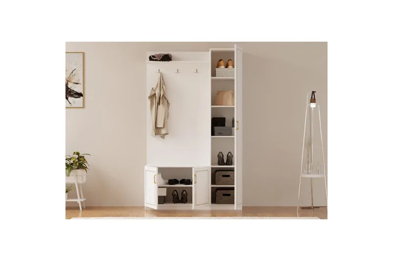 Caeton Hyldesystem 200 cm - Mat Hvid - Opbevaring - Hylder & Reoler - Reolsystem