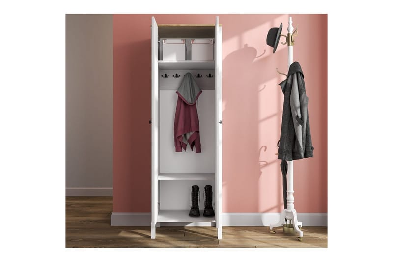 Calyra Hyldesystem 63x190 cm - Natur/Hvid - Opbevaring - Hylder & Reoler - Reolsystem