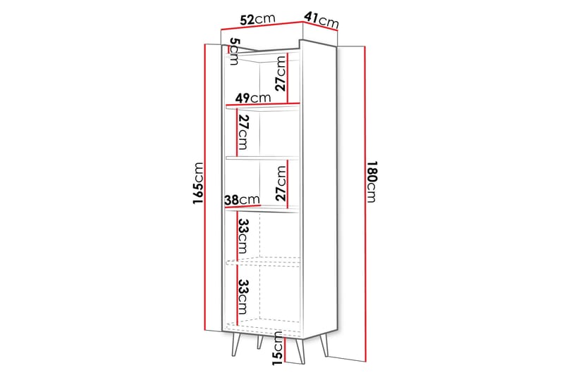 Chiku Reol 52 cm - Beige - Opbevaring - Hylder & Reoler - Bogreol
