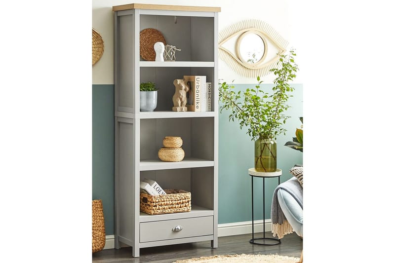 Clio Bogreol med 4 Hylder 72 cm i Malet Træ - Lysegrå - Opbevaring - Hylder & Reoler - Bogreol