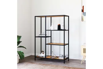 Cytis Industriel Bogreol 80 cm i Metal med Træplade - Sort - Opbevaring - Hylder & Reoler - Bogreol
