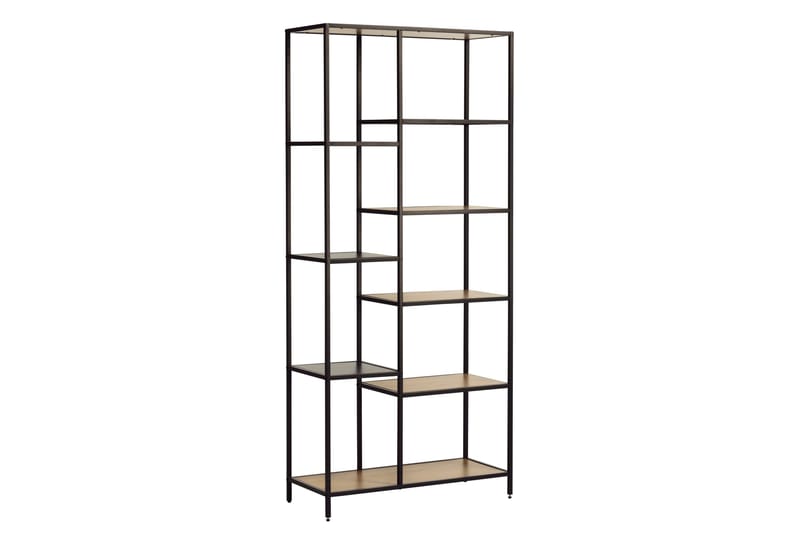 Cytis Industriel Bogreol 80 cm i Metal med Træplade - Sort - Opbevaring - Hylder & Reoler - Bogreol