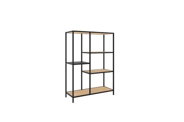 Cytis Industriel Bogreol 80 cm i Metal med Træplade - Sort - Opbevaring - Hylder & Reoler - Bogreol