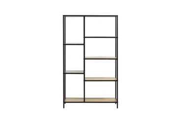 Cytis Industriel Reol 80 cm i Metal med Træplade - Sort - Opbevaring - Hylder & Reoler - Bogreol