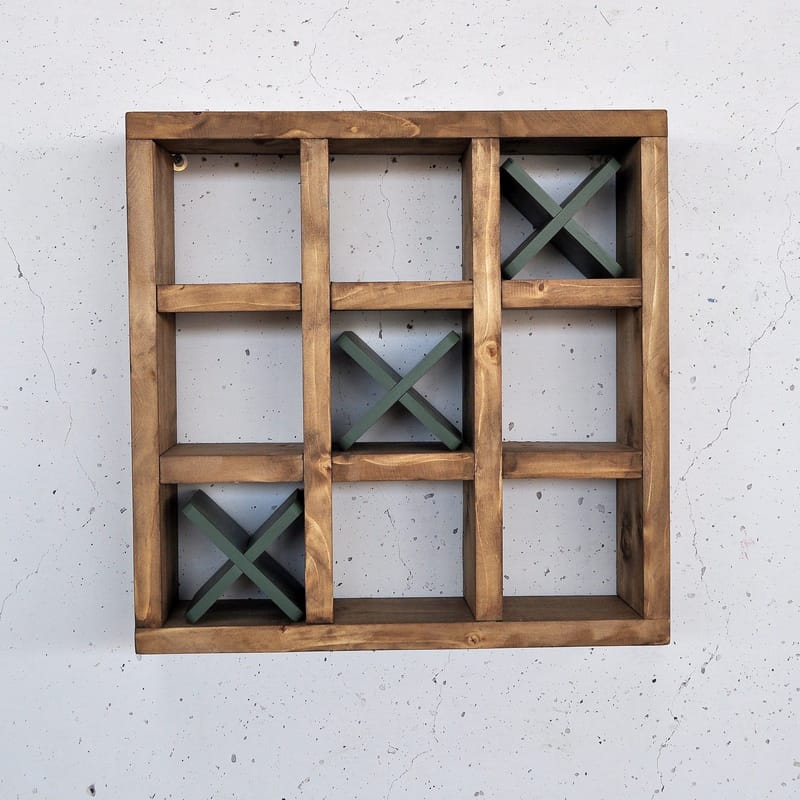 Dekorativ væghylde i træ Hanah Home Raflin (42,5 x 42,5 x 11 cm) Træ / Grøn - Opbevaring - Hylder & Reoler - Væghylde & vægreol