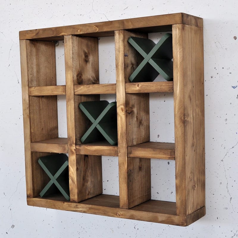 Dekorativ væghylde i træ Hanah Home Raflin (42,5 x 42,5 x 11 cm) Træ / Grøn - Opbevaring - Hylder & Reoler - Væghylde & vægreol