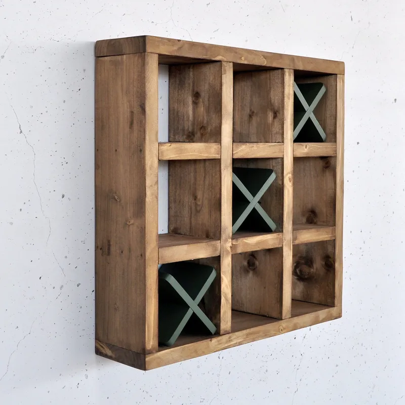 Dekorativ væghylde i træ Hanah Home Raflin (42,5 x 42,5 x 11 cm) Træ / Grøn, undefined