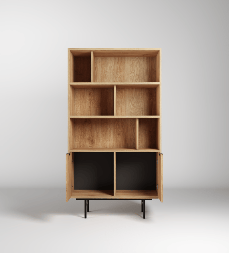 Dravo Reol 90x185 cm - Naturlig hickory - Opbevaring - Hylder & Reoler - Bogreol