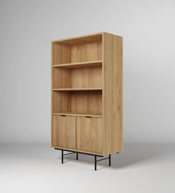 Dravo Reol 90x185 cm - Naturlig hickory - Opbevaring - Hylder & Reoler - Bogreol