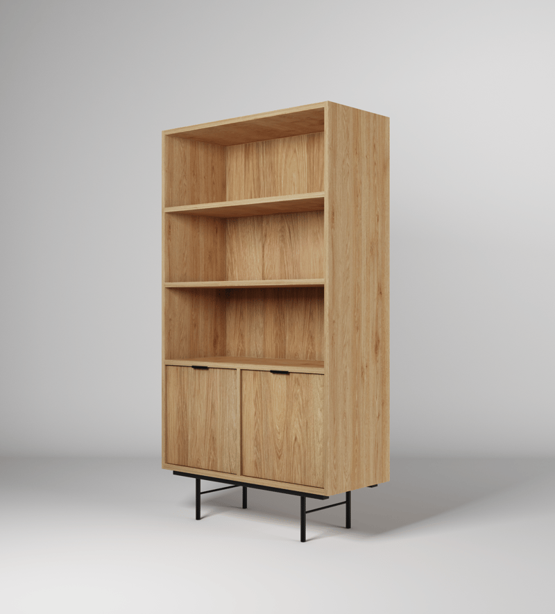 Dravo Reol 90x185 cm - Naturlig hickory - Opbevaring - Hylder & Reoler - Bogreol