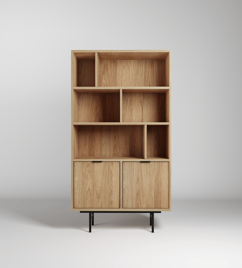 Dravo Reol 90x185 cm - Naturlig hickory - Opbevaring - Hylder & Reoler - Bogreol