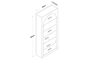 Eimar Reol 80 cm - Hvid - Opbevaring - Hylder & Reoler - Bogreol