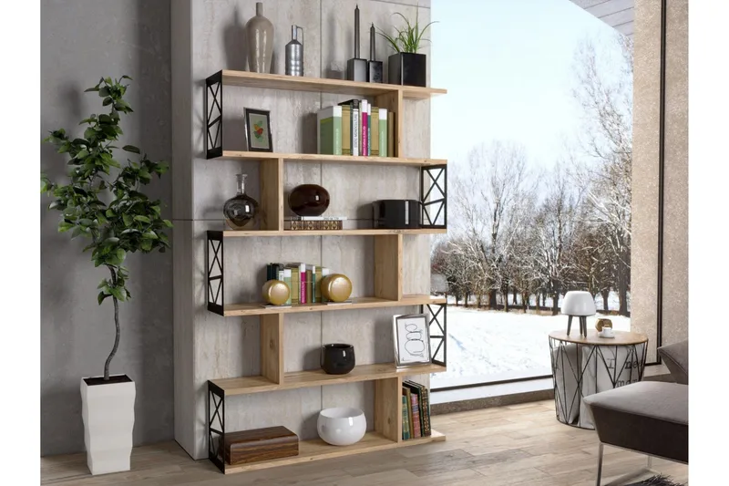 Elspet Reol 90 cm - Brun - Opbevaring - Hylder & Reoler - Bogreol