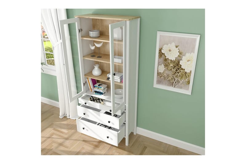 Elvan Bogreol 83 cm - Natur/Hvid - Opbevaring - Hylder & Reoler - Bogreol