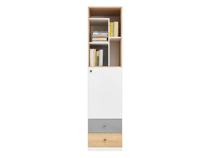 Elvaren Bogreol 45 cm i Eg, Sort|Hvid