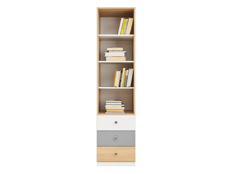 Elvaren Bogreol 45 cm i Eg, Sort|Hvid