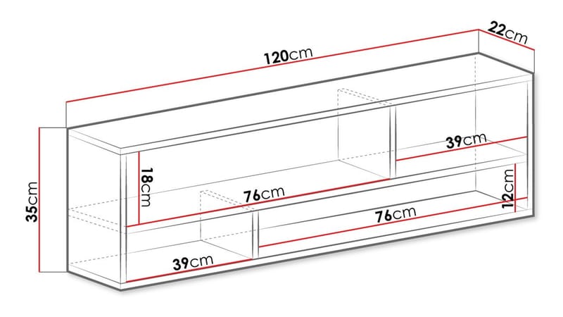 Elvaren Væghylde 120 cm - Opbevaring - Hylder & Reoler - Væghylde & vægreol