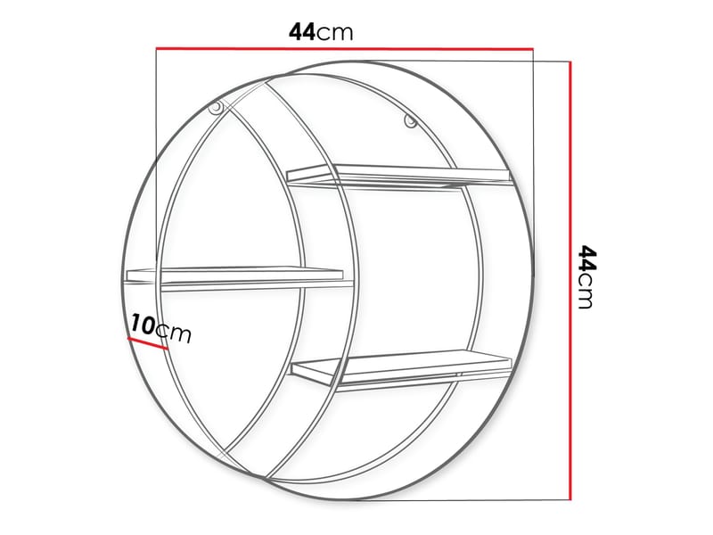 Elyran væghylde 44 cm - hvid, brun - Opbevaring - Hylder & Reoler - Væghylde & vægreol