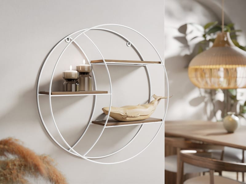 Elyran væghylde 44 cm - hvid, brun - Opbevaring - Hylder & Reoler - Væghylde & vægreol