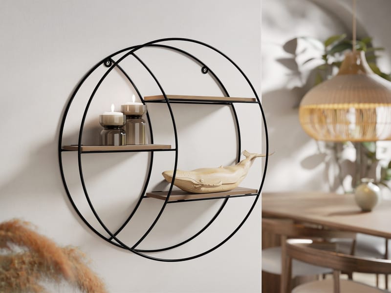 Elyran væghylde 44 cm - sort, brun - Opbevaring - Hylder & Reoler - Væghylde & vægreol