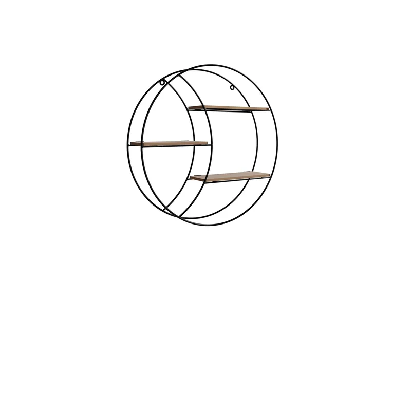 Elyran væghylde 44 cm, sort, brun