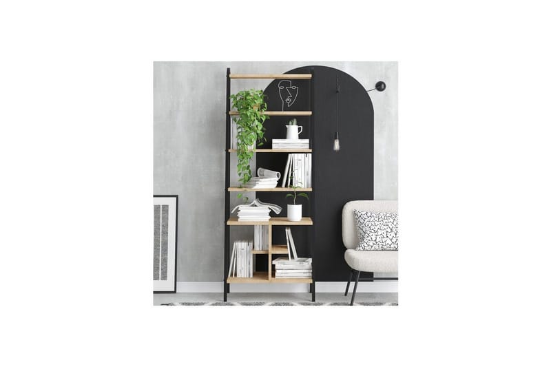 Elyros Bogreol 64 cm - Eg/Sort - Opbevaring - Hylder & Reoler - Bogreol