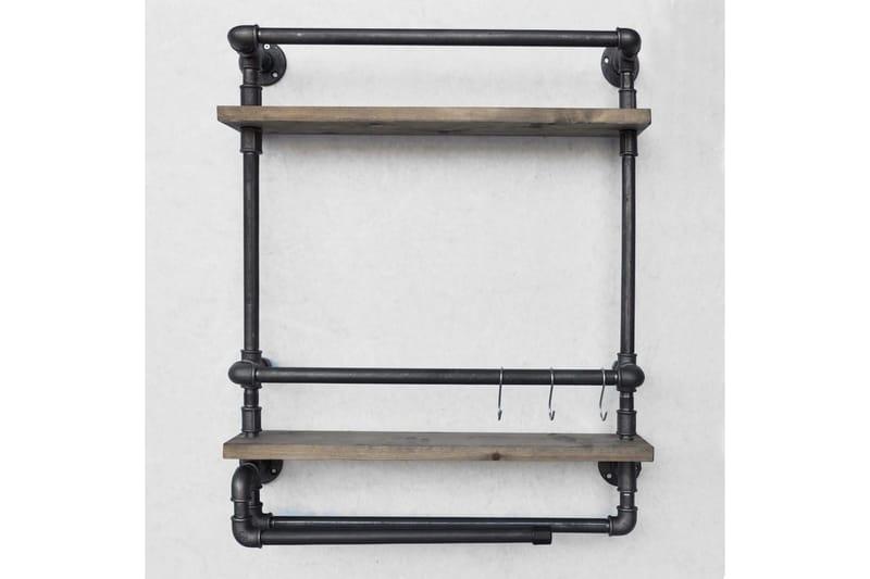 Evila Væghylde Rør / træ - Træ / sort - Opbevaring - Hylder & Reoler - Væghylde & vægreol