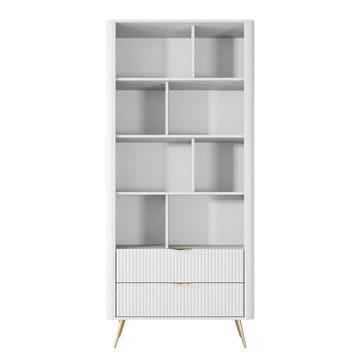 Forba Bogreol 88 cm i Malet Træ - Guld|Hvid - Opbevaring - Hylder & Reoler - Bogreol