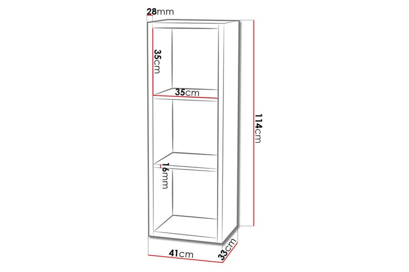 Franzine Bogreol 41 cm i Malet Træ - Hvid - Opbevaring - Hylder & Reoler - Bogreol
