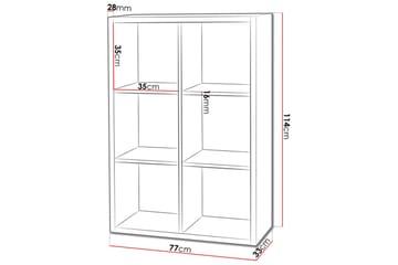 Franzine Bogreol 77 cm - Hvid - Opbevaring - Hylder & Reoler - Bogreol