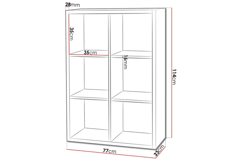 Franzine Bogreol 77 cm i Eg - Beige - Opbevaring - Hylder & Reoler - Bogreol