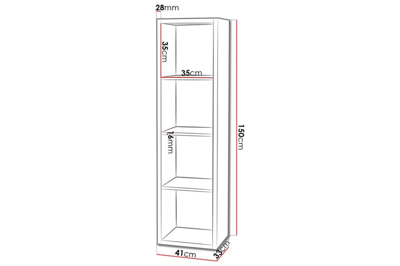 Franzine Bokhylle 41 cm - Hvid - Opbevaring - Hylder & Reoler - Bogreol