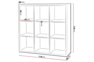 Franzine Reol 114 cm i Eg - Beige - Opbevaring - Hylder & Reoler - Bogreol