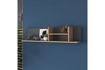 Friederich Væghylde 120 cm - Valnød/Antracit - Opbevaring - Hylder & Reoler - Væghylde & vægreol