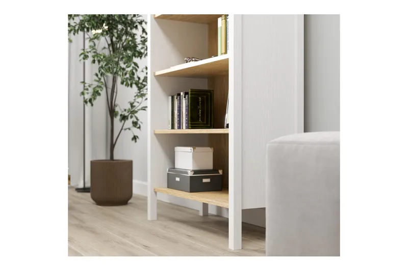 Fynric Bogreol 83 cm - Natur/Hvid - Opbevaring - Hylder & Reoler - Bogreol