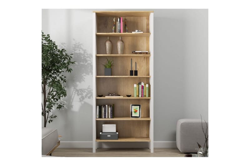 Fynric Bogreol 83 cm - Natur/Hvid - Opbevaring - Hylder & Reoler - Bogreol