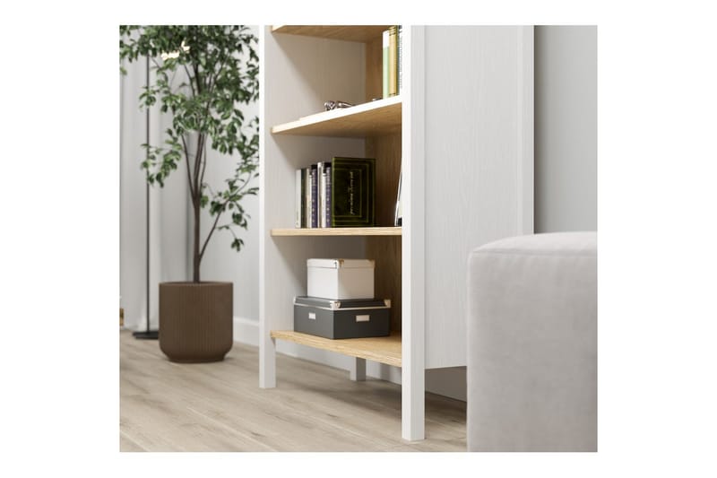 Fynric Bogreol 83 cm - Natur/Hvid - Opbevaring - Hylder & Reoler - Bogreol
