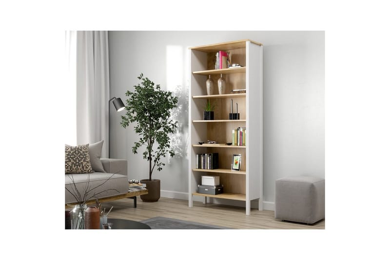 Fynric Bogreol 83 cm - Natur/Hvid - Opbevaring - Hylder & Reoler - Bogreol