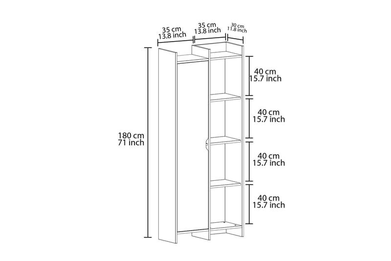 Gerard Bogreol 70 cm - Eg - Opbevaring - Hylder & Reoler - Bogreol