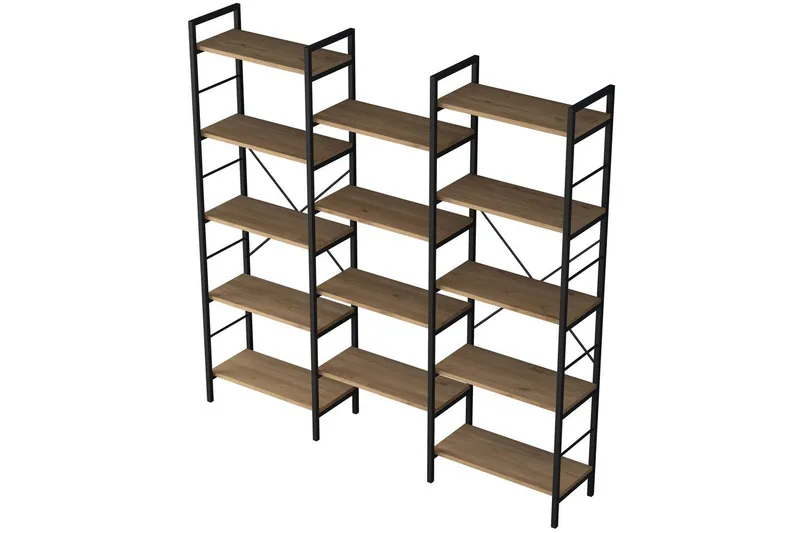 Goldmere Bogreol 176 cm i Valnød, Lysebrun