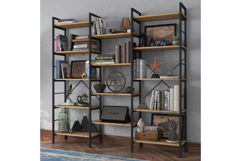 Goldmere Reol 176 cm - Brun/Sort - Opbevaring - Hylder & Reoler - Bogreol