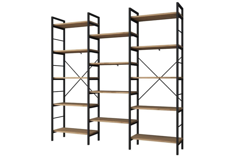 Goldmere Reol 176 cm - Brun/Sort - Opbevaring - Hylder & Reoler - Bogreol
