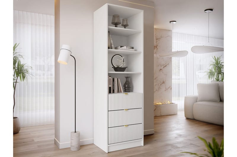 Gudelia Bogreol 60x40 cm - Hvid - Opbevaring - Hylder & Reoler - Bogreol