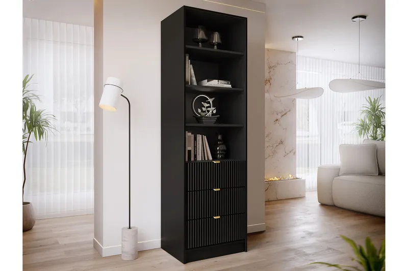 Gudelia Bogreol 60x40 cm - Sort - Opbevaring - Hylder & Reoler - Bogreol