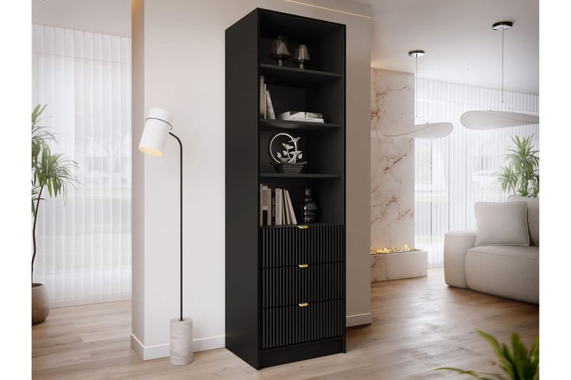 Gudelia Bogreol 60x40 cm - Sort - Opbevaring - Hylder & Reoler - Bogreol