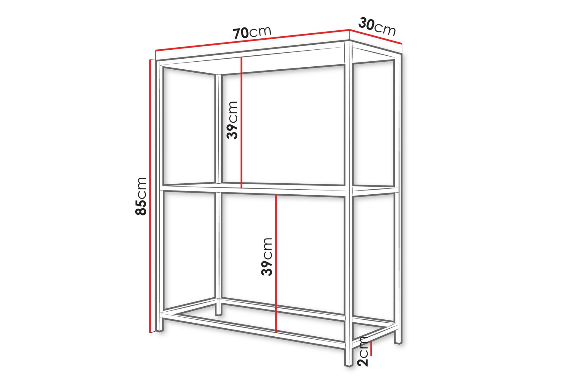Harrisdale Reol 70 cm - Sort - Opbevaring - Hylder & Reoler - Bogreol