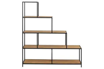 Hartsoe Bogreol 135 cm i Metal med Træplade - Brun - Opbevaring - Hylder & Reoler - Bogreol
