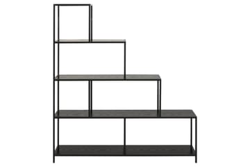 Hartsoe Bogreol 135 cm i Metal med Træplade - Sort - Opbevaring - Hylder & Reoler - Bogreol